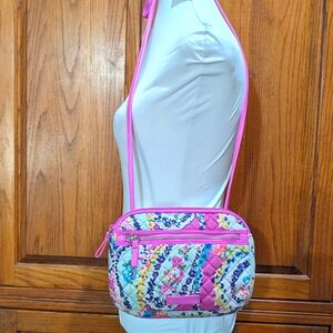 Vera Bradley Iconic vintage wildflower paisley pink floral mini‎ crossbody bag